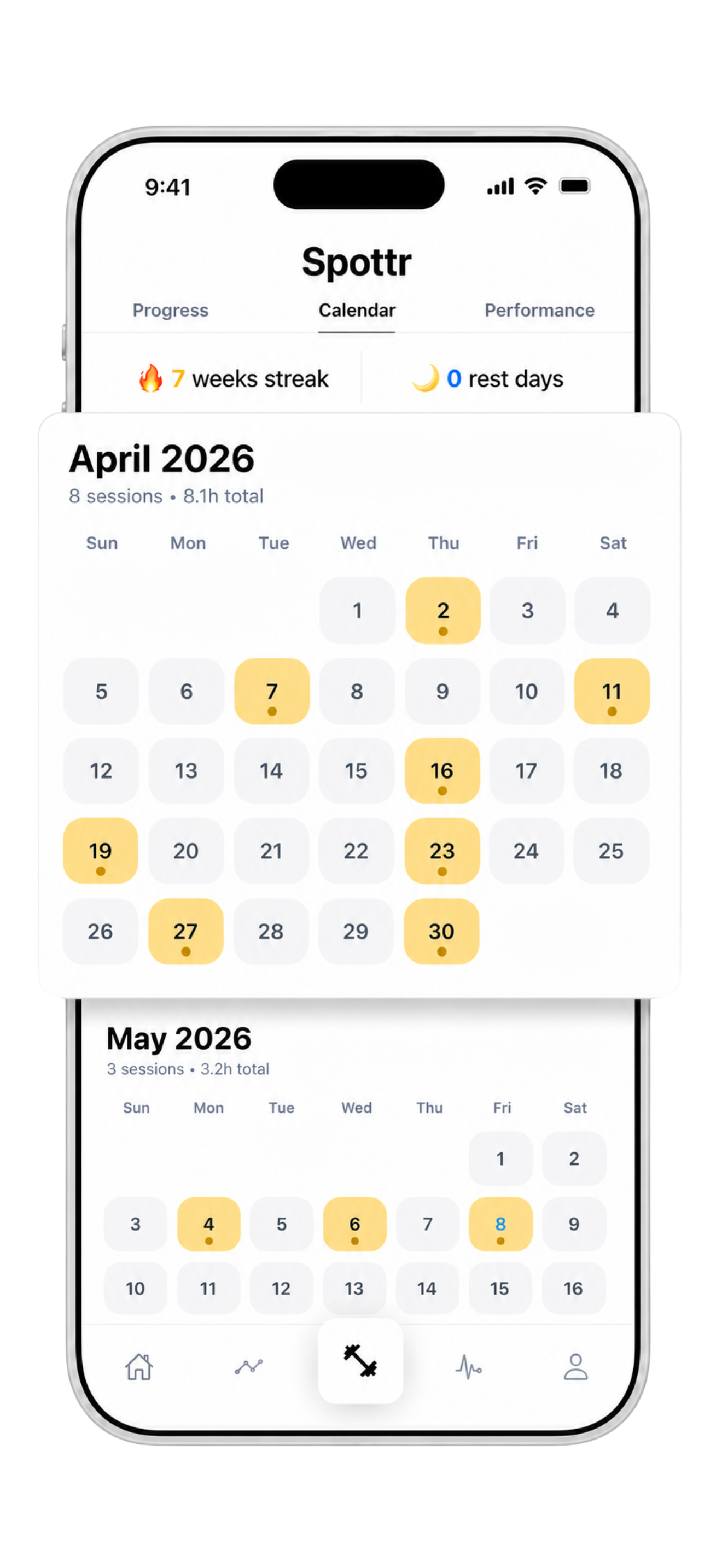Calendar streaks
